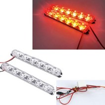 6/4 LED 스트로브 조명 바 앰버 블루 레드 경찰 비상 비콘 자동차 오토바이 스트로보스코프 경찰 조명 12V, 6 LED Red