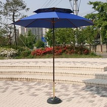 [단품구성] 한국파라솔 국산 FRP 카본 2단 파라솔 직접세트구성 - 테이블 및 의자 물통받침대는 추가로 구매하셔야 됩니다, 27. 카본(우드색상) 2300mm 파라솔[노랑]