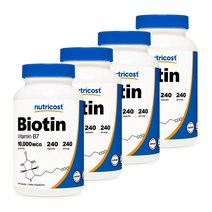 비오틴 10 000mcg 240캡슐 4병, 단품, 단품