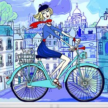 엠블라인드 실사롤스크린 일러스트 자전거