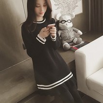 엘레스 여성스웨터 여성원피스 기본핏 여성니트 스웨터 니트 라운드넥 긴팔 원피스 미디원피스