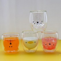 아지트 캐릭터 유리컵 더블월 글라스, Smie cat