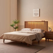 세레노 원목침대 라지킹 프레임(협탁제외), 웜내추럴