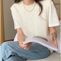 여성골프웨어 니트조끼 옆트임 꽈배기 골프연습복장 평상복