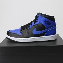 나이키 에어 조던 AJ 1 미드 블랙 하이퍼 로얄 화이트