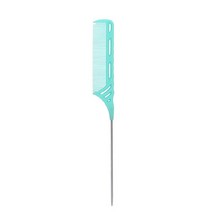 1PCS 미세 치아 빗 금속 핀 정전기 방지 헤어 스타일 꼬리 분리 살롱 전문 도구, [02] Green, 02 Green