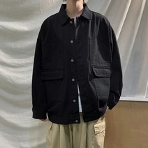 DAPANDA 봄가을 유행하는 인스탁스 코트 남 루즈핏 한국옷 홍콩스타일의 캐주얼 데님 재킷