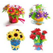 펠트 화분 만들기 패키지 홈데코 예쁜꽃 인테리어 선물 어린이 미술놀이 색칠놀이 동물 그리기 장난감 DIY 꾸미기 귀여운 캐릭터 유아 어린이집 유치원 초등학교 수업 방과후 돌봄교실, 펠트화분(라운드봄의꽃)