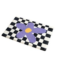 바둑판 카펫 비 슬립 매트 흡수 매트 욕실 도어 매트 도어 Footmat At 침실, 80 x 120cm, 03