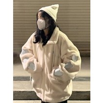 오버 후드 집업 아미 커버낫 기모 맨투맨 자켓 크롭qweek kawaii 양털 여성