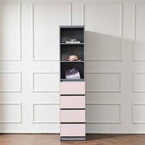 400 폭좁은 어린이 오픈선반 서랍형옷장 아기방가구 베이비장 낮은장, 화이트그레이