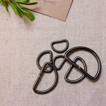 헤세드 국내제작] 블랙실버 흑니켈 디링 D링 금속부자재 (4p), 블랙실버25mm