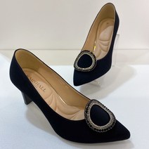 미셸by탠디 여성원큐빅장식펌프스 7cm 블랙 122EGH217