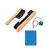 MIQ 4 세트 9인치 당구대 레일 브러시 12개 풀 큐 분필 큐브 1개의 고무 당구 홀더 스누커 테이블 나무 청소 키트 액세서리 포함