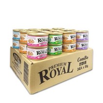 프리미엄로얄 고양이캔 참치+게살 외6종 85g 24개입, 콤보 (6종4개씩)