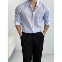 마로니 썸머 린넨 스트라이프 셔츠