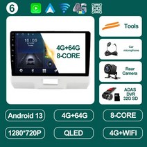 카플레이무선 카링킷 스즈키 허슬러 2014 2019 차량용 라디오 무선 카플레이 자동 RDS 와이파이 BT 4G LTE 2din 멀티미디어 비디오 없음 안드로이드 13, 6.6