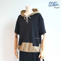 TT뜨개질 배색후트 티 T23WTS40AX
