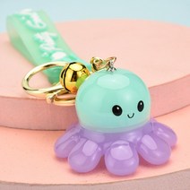 LED 자체발광 아크릴 문어 열쇠고리 키홀더 키링 골프커버홀더 버디나비 키퍼, 차콜+옐로우