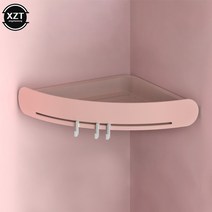 욕실 수납 선반 화장실 주최자 욕조 트레이 홀더 장착 코너 랙 방수 주방 액세서리 h1237, 분홍색