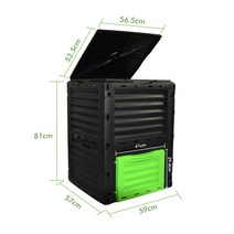 대용량 퇴비통 300L 비료 낙엽 폐기물 거름 쓰레기 효소 처리함 농업 음식물, 업그레이드된 400L