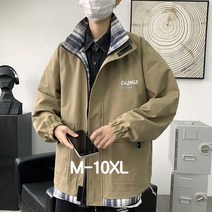 쥬엔리치 남자 빅사이즈 자켓 점퍼 체크 캐주얼 집업 남성 잠바 바람막이 M-10XL