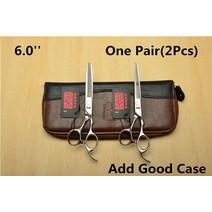 미용 가위 도구 종류 추천 헤어 가방 숱 이발 Firesmith 플랫 컷 사 실 논 마킹 치아 가정용 앞머리 엷게하는 67 인치 종합 세트, 6.0인치 실버 원 플랫 원 이빨 가방