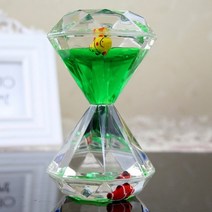 모래 시계 타이머 장식 홈 다이아몬드 해양 생물 내부 오일 펭귄 생선 기름 누출 품, 초록
