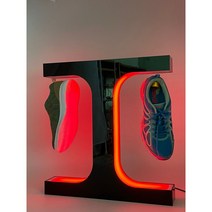 신발진열대 거치 전시 슈즈렉, 2구(블랙-15색LED)