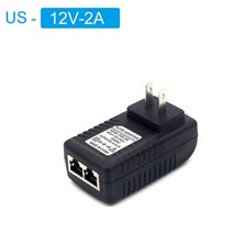 PoE 인젝터 스플리터 48v12v poe 인젝터 이더넷 cctv 전원 어댑터 0.5a 2a 24w poe for ip 카메라 ip 전화 poe 스위치 전원 어댑터 euus, 12v-2a 미국 플러그