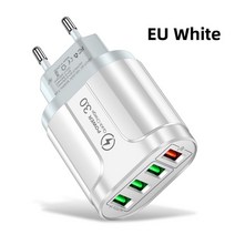 차량용충전기 시가잭usb 멀티 미니 고속 급속 45W USB 충전기 QC 3.0 벽 폰 12 삼성 Xiaomi 모바일 포트 EU, 03 EU White Plug
