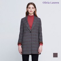 올리비아로렌 체크 슬림라인 롱 자켓 VOPFUVW9231