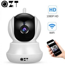 강아지 고양이 반려동물 CCTV 홈캠 용품 QZT 무선 IP 카메라 와이파이 실내 미니 개 애완 동물 카메라 감시 야간 베이비 모니터 스마트 홈 보안 카메라 1080P, 04 Camera and 64GB Card, 01 EU 플러그