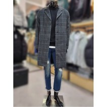 [톰스토리] [W몰 ] T199M-6915A18X5 테일러드 오버핏 타탄체크 모직 코트