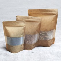 더팩컴퍼니 크라프트(인쇄형)무광창 스탠드지퍼백 3종, 100장, 18x26