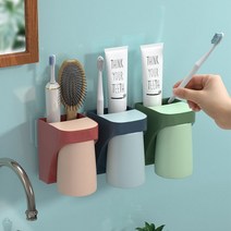 1+1 더일상마켓 거꾸로 자석 양치컵, 블루+그린