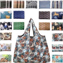 대용량 접이식 휴대용 쇼핑백 장바구니 편의점 마트 가방 숄더백 두꺼운 210D옥스포드천 답례품, 동그리복면