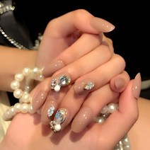 떨샵 화려한 보석 스톤 네일팁 인조네일 셀프네일팁, 2개, NAIL-N132