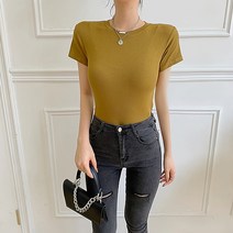 YAPOGI여성 여름 티셔츠 반팔티셔츠 여름 반팔 상의 심플 데일리 반팔티