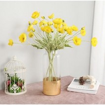 아베라 양귀비 조화 프리미엄 실크플라워, 딥레드