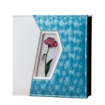 웨딩앨범 포토앨범 PU 사진 800 장 6X4 Inches10X15cm 창이있는 Interstitial 가족 결혼식 선물을위한 까만 안 페이지, blue