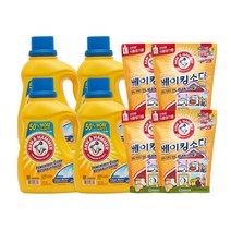 [유한양행]암앤해머 세탁세제 클린버스트 2.21Lx1개+베이킹소다 500gx1개 세트구성, 4세트