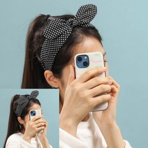 라이프랩 리본 머리띠 예쁜 도트 성인 여성 귀여운 와이어 이쁜 땡땡이 왕리본 헤어밴드 검정