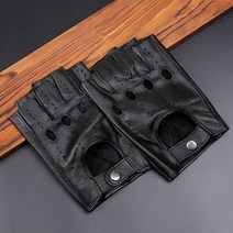 사슴가죽반지장갑남춘추라이딩미끄럼방지운전오토바이 야외훈련반절가죽장갑, 반지염소가죽-블랙