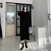 쉐얼유 여성 주라엘 목폴라 니트 롱원피스
