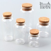 티반 인테리어 소품 선물담 기프트 레품 유리통 일자형 코르크 뚜껑 유리관, 사이즈, 37x80mm