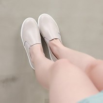 국내 제작 발 편한 여자 천연 소가죽 데일리 슈 슬립온 3칼라