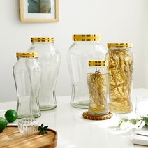 퓨어 국산 유리 담금주병 과실주 인삼주 하수오 오가피 약초, 1300ml, 1개