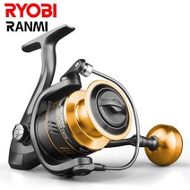RYOBI RANMI 낚시 릴 올메탈 스풀 스피닝 릴 8KG 최대 드래그 스텐 손잡이 소금물 릴 방적용, Metal Handle Knob, 7000