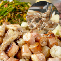 먹사부 초벌 곱창구이 전골 소곱창 막창 대창 구이용 밀키트 손질 훈제 초벌 자숙 세트 300g 1kg, C.소곱창(2팩)+소막창(1팩)